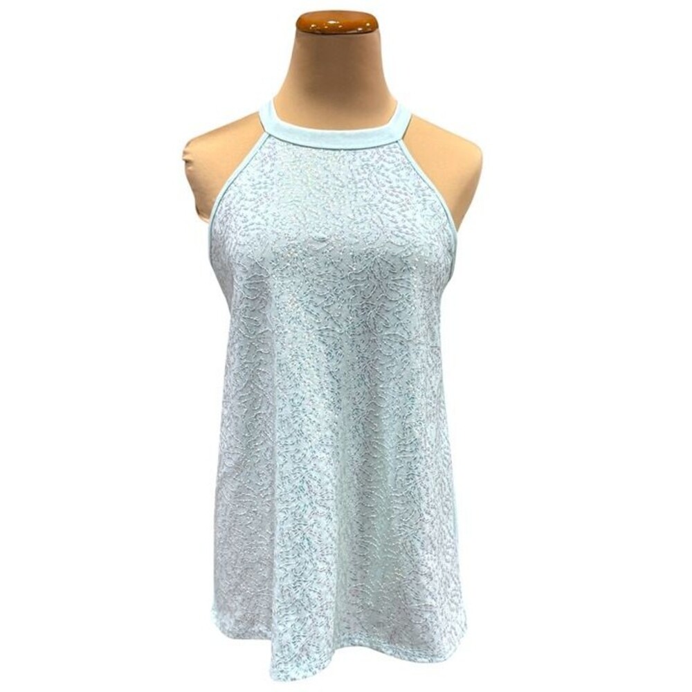 Light Blue Sequin Halter Tank-NWT